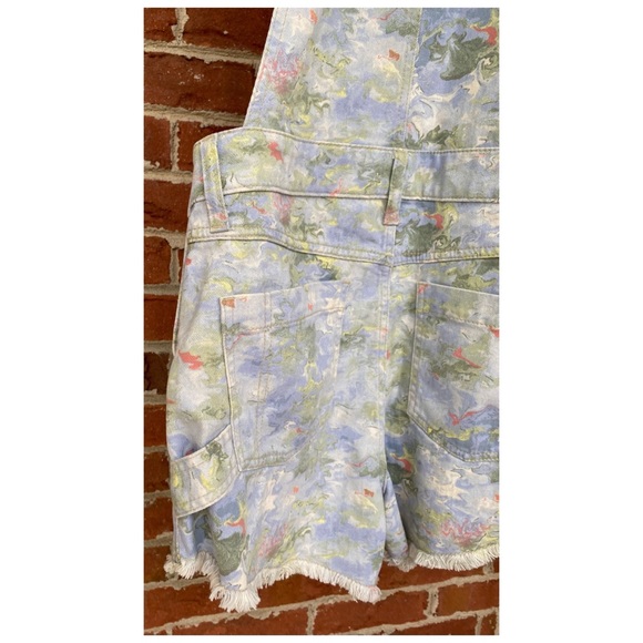Anthropologie Pilcro Watercolor Short Overalls SZ 27 - Picture 10 of 13